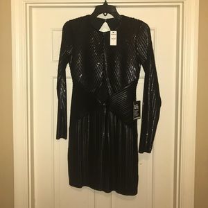 Black sequin cocktail dress by Express